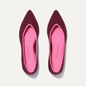 Rothys BRAND NEW The Point in merino wool, Currant, size 9.5, NWB